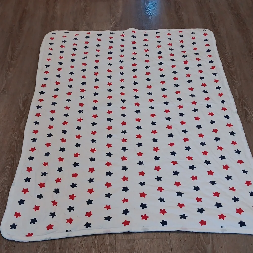 Tommy Hilfiger Patriotic Stars Baby Crib Toddler Quilt Throw